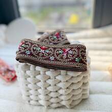 Dây viền ren hoa và đính kim sa nhiều màu, rộng 5cm, thích hợp cho quần áo, Hanfu, tay áo/cổ áo/viền trang trí - Đồ thủ công DIY, bao bì quà tặng, trang trí rèm cửa - Chỉ thêu, kim sa trang trí nhà cửa, quà tặng và may vá cho người mới bắt đầu - nhiều màu - Xem 9