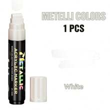 22 Colors (1.5cm/0.59in) Acrylic Paint Markers - 10 Vibrant Colors & 12 Metallic Colors (12 Metallic Shades Available Individually) | High Coverage, Large Ink Capacity & Layering Function, Suitable For Bold Graffiti And Art Creation - Multicolor - View 20