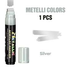 22 Colors (1.5cm/0.59in) Acrylic Paint Markers - 10 Vibrant Colors & 12 Metallic Colors (12 Metallic Shades Available Individually) | High Coverage, Large Ink Capacity & Layering Function, Suitable For Bold Graffiti And Art Creation - Multicolor - View 13