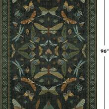 1PC Butterfly Dragonfly Leaf Pattern Design Christmas Rug 5x7 Washable Area Rugs For Living Room Bedroom, Velvet Material Low-Pile Carpet Suitable For Indoor Outdoor High Traffic Areas,  Exquisite Floral Pattern , Home Decor Gift, Holiday Print Mat - 1PC - Xem 2