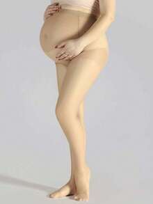 1条孕妇高弹紧身打底裤，时尚薄款连裤袜，适合体重不超过75公斤的孕妇 - 棕色 - 查看 9