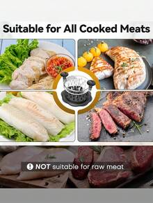 8英寸大号鸡肉撕丝器,省力撕肉工具,可扭转撕碎熟肉,带透明观察盖,易于清洁的防滑底座,符合人体工程学的手柄,适用于猪肉、牛肉、鸡肉,厨房配件 - 彩色 - 查看 9