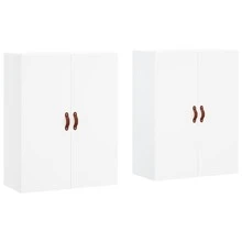 vidaXL 2 Stück Wandschränke Weiß 69,5x34x90 Cm - Bianco - Visualizzare 2