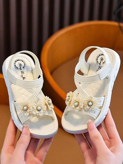 Girls' Summer New Sandals, Cute Princess Soft Bottom Non-Slip Girls' Open Toe Beach Shoes, Indoor & Outdoor Casual Wear For Little, Medium & Big Kids