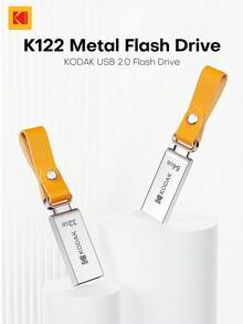 KODAK K122 Mini Metal USB Flash Drives Lanyard For Keys Pen Drive USB2.0 Thumb Drive 32GB 64GB For Car Laptops Destops MacBook - Silver - View 3