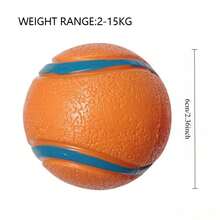 耐咬凹槽橡胶发声球玩具，高弹互动训练球，缓解宠物焦虑，狗狗玩具 - 彩色 - 查看 2