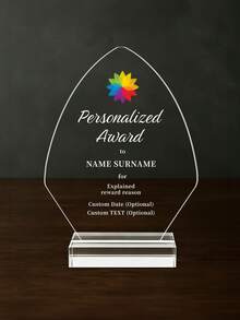 1pc Customized Acrylic Retirement Appreciation Plaque, Can Customize Logo And Text, Suitable As Thank You Gift For Boss, Manager, Teacher, Colleague, Appreciation Trophy - Multicolor - View 22