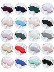1pc/3pcs/5pcs/10pcs Black, Champagne, Gray, Pink, Green, Blue, Dark Green Breathable Double-Sided Silk-Like Sleep Eye Mask, Relieve Eye Fatigue, Suitable For Girls Nap, Blackout Eye Mask, Non-Binding - A - View 11