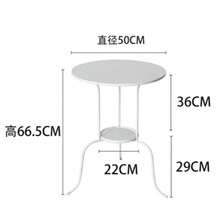 Ceramic White Iron Art Side Table, Decorative Piece For Living Room, Sofa, Store, Thickened Bedside Table, Household - White - View 3