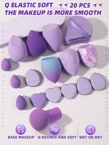 20件套化妆工具套装，包含：6个化妆海绵+3个迷你化妆海绵+4个三角粉扑+6个迷你气垫粉扑+1个粉扑，一应俱全，新手友好 | 方便携带，送礼佳品 | 新手/女性的完美之选 - 彩色 - 查看 11