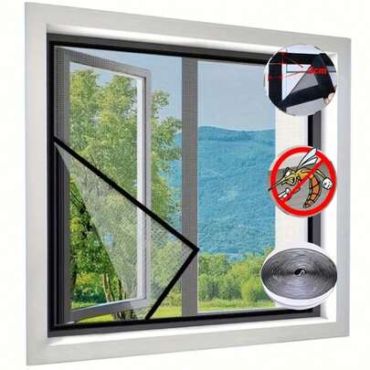 Màn chống muỗi mùa hè cho cửa ra vào và cửa sổ, màn chống muỗi cho cửa sổ, lưới chống côn trùng, vải tuyn trong suốt màu xám bằng sợi thủy tinh chống muỗi và ruồi.