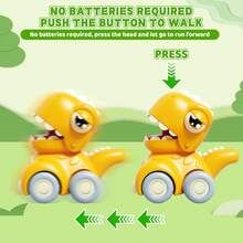4PCS Mini Dino Vehicles Push Go Car Toy Set Educational Toy - Multicolor - View 3