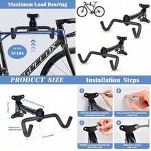 Bike Wall Mount 2 Pcs Horizontal Bike Rack Adjustable Heavy Duty Bike Hook For Garage Indoor Bike Storage - Black - View 1