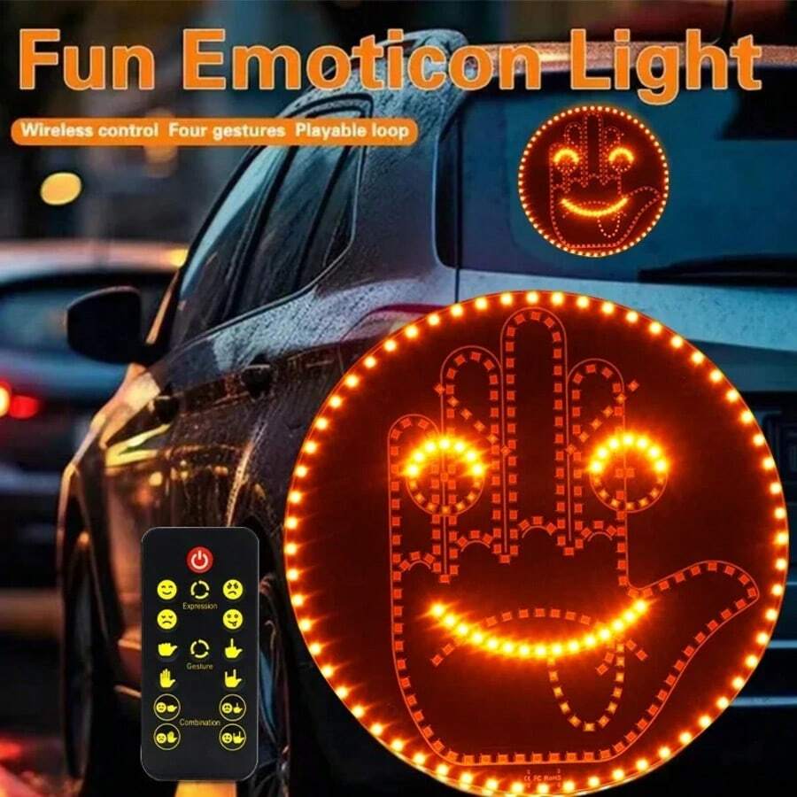 3 Pcs Creative Interesting Gesture Lamp, LED Brake Light For Car Rear Window