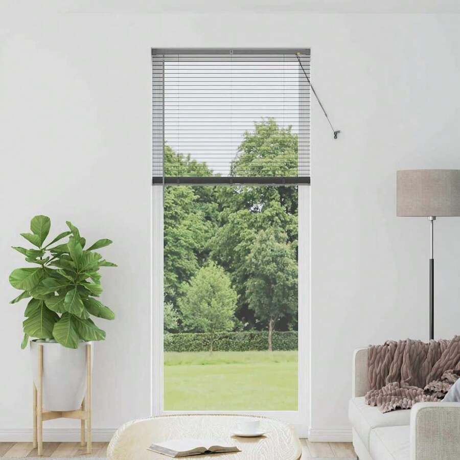vidaXL Jalousien aus Aluminium, dunkelgrau, 220 x 90 cm - Tagli Unica - Visualizzare 1