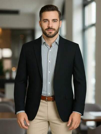 CAMISARIA COLOMBO Blazer Masculino Linho Alfaiataria 2 Botões