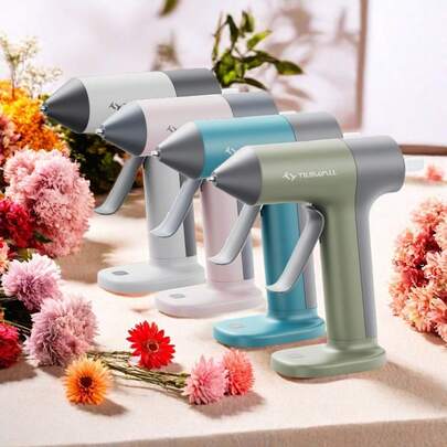 Tilswall 50 W limpistol för gör-det-själv-konst, hemreparationer, elektrisk limpistol med litiumsmältning, handgjord mini-uppladdningsbar snabblimpenna, värmeisolering med högt självhäftande kraft - 4 färger