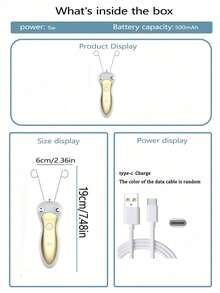 Women's Electric Facial Hair Remover, Beauty Painless Hair Removal Device For Body, Arms, LCD Display - Multicolor - View 10