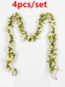 1/4 根人造玫瑰藤蔓，装饰花环，适用于家居、餐桌、卧室、婚礼场地、户外花园、情人节、生日、毕业礼物 - 彩色 - 查看 7