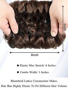 Clip In Ponytail Messy Bun Extensions Scrunchie Updo Synthetic Easy Stretch Hair Buns Hair Piece Wedding Party Halloween Christmas Daily For Women - Multicolor - View 5