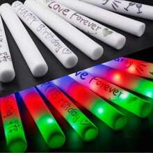 CamelParty 103PCS LED Foam Glow Sticks, Glow Sticks Bulk Party Pack With 3 Modes Colorful Flashing, Glow In The Dark Party Supplies, Light Up Foam Sticks For Wedding, Glow Party, Birthday, Raves, Concert,Halloween,Christmas - Màu xám đen - Xem 4