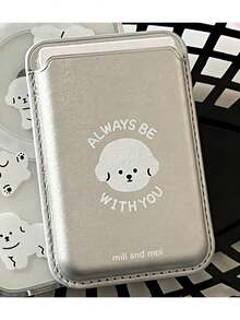 1个透明磁吸手机壳，白色小狗图案 + 磁吸PU皮革卡套，防震手机保护套，兼容 11/12/13/14/15/16/17/Pro Max - 無色 - 查看 3