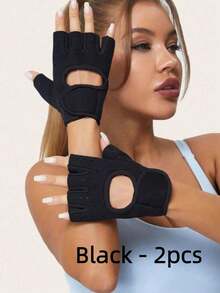 1 Pair Unisex Breathable Sports Gloves, Including Basketball, Dumbbell And Weightlifting Gloves, Pull-Up Bar, Cycling Gloves And Non-Slip Wristband/Wrist Wrap, As Christmas Gift - Dusty Pink - View 15