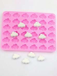 1pc Cloud Shaped Multi-Compartment DIY Silicone Mold, Modern Style DIY Silicone Mold - Pink - View 7