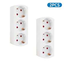 CILIA 1pc 3-Way EU Wall Outlet Splitter, 3-Socket Adapter (Schuko Type F), 16A 3680W Max, Wireless Power Strip Extension For Kitchen & Office, White - EU F Type Plug(220-240V) - View 1