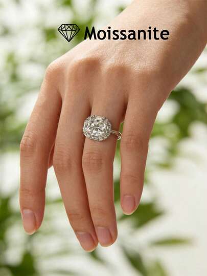 1 pieza Anillo de compromiso con moissanita en forma de pera de 2 quilates, regalo irresistible para mujeres, anillo de aniversario para esposa, joyería para combinar con vestido de novia, accesorio para fiesta