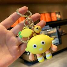 1pc Korean Cute Ins Style Avocado Keychain, Lemon Orange Fruit Couple Doll Pendant Gift - Multicolor - View 6