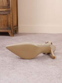 Giày cao gót mũi nhọn thanh lịch dành cho nữ, dễ dàng phối với váy, sandal hở mũi mùa hè. - Màu be - Xem 4