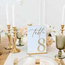 10PCS White Acrylic Square Table Name Cards Romantic Wedding Seat Markers For Banquet Festival Party Birthday Gathering Versatile - White - View 5