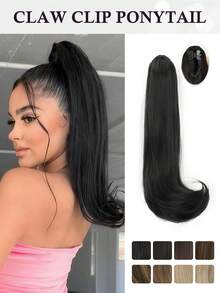 18-Inch Claw Ponytail Hair Extensions, Synthetic Wavy Clip-In Ponytail Hair Extensions, Fluffy Daily Ponytail Hair Extensions, Suitable For Women - Multicolor - View 1