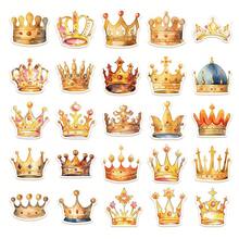 50张皇冠手形账户贴纸 - 适用于行李箱、吉他、笔记本电脑、iPad、电脑和手机壳的粘性贴纸 - 50PCS - 查看 4