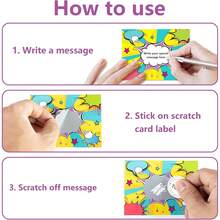 120张刮刮卡，8种卡通图案，DIY优惠券刮刮卡，奖励，教师用品，生日派对礼物，3.0 x 4.0英寸 - 彩色 - 查看 7