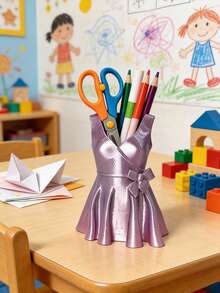 3D-gedruckter modischer Make-up-Pinselhalter in Kleidform, multifunktionaler Stifthalter und Aufbewahrungsregal, kompaktes platzsparendes Design, geeignet für Zuhause, Schule und Büro, kann Stifte, Pinsel, Toilettenartikel, Kosmetika und Accessoires aufnehmen, modernes personalisiertes Kunsthandwerk - Verschiedenfarbig - Übersicht 7