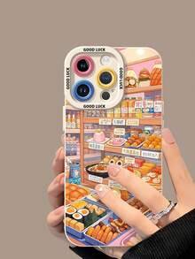 Delicious Desserts And Drinks Illustration Phone Case Compatible With  17  16 Pro Max  15 Pro Max  13 And  12 Made Of TPU Material Providing Shockproof And Drop Protection With A Vibrant And Eye-Catching Design Perfect For Food Lovers And A Unique Gift For Friends Family And Special Occasions - White - View 4