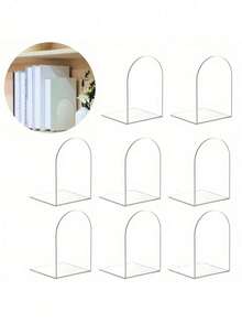 1/2 件亚克力书架，可调节透明书架，艺术展示架，桌面亚克力书架，透明书架，适用于办公室、家庭、零售店、卧室、返校季、漫画、CD、杂志、明信片、艺术品、情人节、圣诞节、万圣节礼物、透明装饰，是返校季的完美之选。 - 無色 - 查看 12