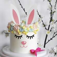 1pc/13pcs/25pcs Easter Party Decoration Set, Rabbit, Happy Easter Cake Topper, Rabbit Cupcake Decorations, Holiday Party Favors - Multicolor - View 4