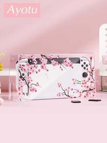 Ayotu Sakura Tree Pattern Game Console Shell And Accessories Compatible With Switch/Switch OLED/Switch Lite, Including Protective Case, Storage Bag, Dock Shell, Console Dust Cover, Game Card Case, Controller Grip, Etc. Suitable For Christmas, Spring Romance, Valentine's Day, Back To School And Other Occasions As Gifts - Multicolor - View 8