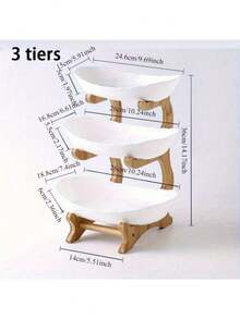 Table Plates For Serving Plates Dinnerware Wooden Partitioned Dish Snack Candy Cake Stand - Multicolor - View 9
