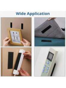 10/20/40/60pcs Self-Adhesive Hook And Loop Straps, Sticky Fastening Tape, Heavy Duty Fixing Strips For Home & Office, No Drilling Or Screws Needed - Black - View 4