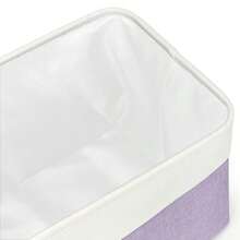 cubeta plegable de almacenamiento de tela con asas duraderas para organizar estantes cajones juego de 3 15 x 10 x 9.5 pulgadas color morado-B010 - Morado - Ver 4