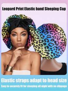 قبعة نوم/قبعة مكياج من الشريط المطاطي المبطن بالساتان للنساء، مناسبة للاستخدام اليومي، قبعة نوم مناسبة للضفائر والتجعيد، قبعة نوم ساتان كبيرة الحجم مع سحاب مطاطي - متعدد الألوان - مشاهدة 6