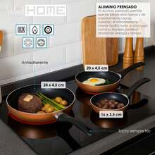 Well Home Set 3 padelle 16/20/24 in alluminio stampato - Bronzo - Visualizzare 3