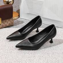 2.5" Pointed Toe Pumps, Soft Bottom, Comfortable Wear, Versatile, Black, New 2026 Collection - Black - View 13