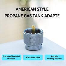 Adaptador para cartucho de gás propano REDSUN, adaptador destacável para fogão, equipamento de camping, entrada de propano, saída com válvula Linde padrão EN417, adaptador para cartucho de gás liquefeito de 454 g (1 lb) para uso externo, equipamento de camping - Prata - Ver 3