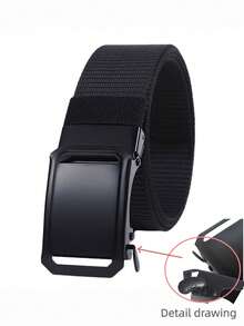 Men's Military Training Casual Canvas Nylon Toothless Automatic Buckle Belt, Youth & Adult - Multicolor - View 7