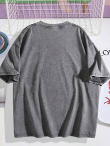 The Latest American-Style 100% Cotton T-Shirt Suitable For Both Men And Women. Featuring A Fun Retro Pink Leopard Print Cartoon Letter Pattern. This Is A Street-Style Korean Version Of Comfortable And Retro Fashion For Daily Commuting And Versatile Clothing That Fits The Y2k . It Is A Regular, Niche Punk-Style Black Round-Neck Short-Sleeved Washed T-Shirt With A Relaxed Fit. This Is A Washed Retro Series Of Comfortable Cotton T-Shirts, Easily Creating Retro Casual Clothing. It Is Suitable For Daily Commuting, Casual Outings, Music Festivals, And Daily Wear. Classic Retro Style. Men's Printed T-Shirt, Women's Printed T-Shirt, Couple's Outfit. - 灰色 - 查看 9